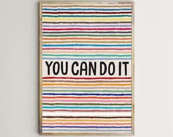 You Can Do It,Motivational Quotes Kids Prints Classroom Decor Teacher Posters Inspirational Wall Art Printable Office Signs Digital Download