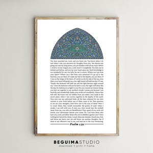 Salmo 139, impresiones cristianas, oración católica, versículo bíblico, póster, letrero bíblico, arte de pared imprimible, cita inspiradora, decoración del hogar, texto motivacional