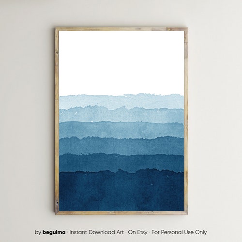 PRINTABLE 8x10 Watercolor Sea Urchin Blue Beach Wall Art - Etsy