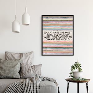 Nelson Mandela Inspirational Quotes Classroom Decor Teacher Prints Kids Educational Wall Art School Diversity Posters Digital Download image 4