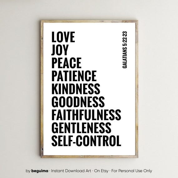Fruit Of The Spirit,Bible Verse Prints,Christian Wall Art,Galatians 5:22-23,Scripture Signs,Printable,Poster,Home Decor,Inspirational Quote_