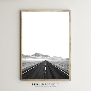 Desert Road Print,Printable Wall Art,Landscape Photo,Black & White Photography,Route 66,Road Picture,Desert Wall Decor,Digital Download