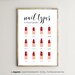 Nail Types,Manicure Prints,Nail Shapes,Printable Wall Art,Beauty Salon,Bathroom Decor,Gift For Her,Nails Poster,Digital Instant Download 
