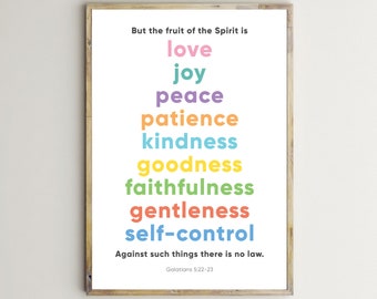 Fruit Of The Spirit,Bible Verse Print,Christian Wall Art,Galatians 5:22-23,Scripture,Printable Art,Poster,Inspirational Quote,Catholic,Sign