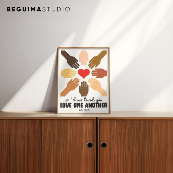 Love One Another,bible Verse Prints,kids Christian Wall Art
