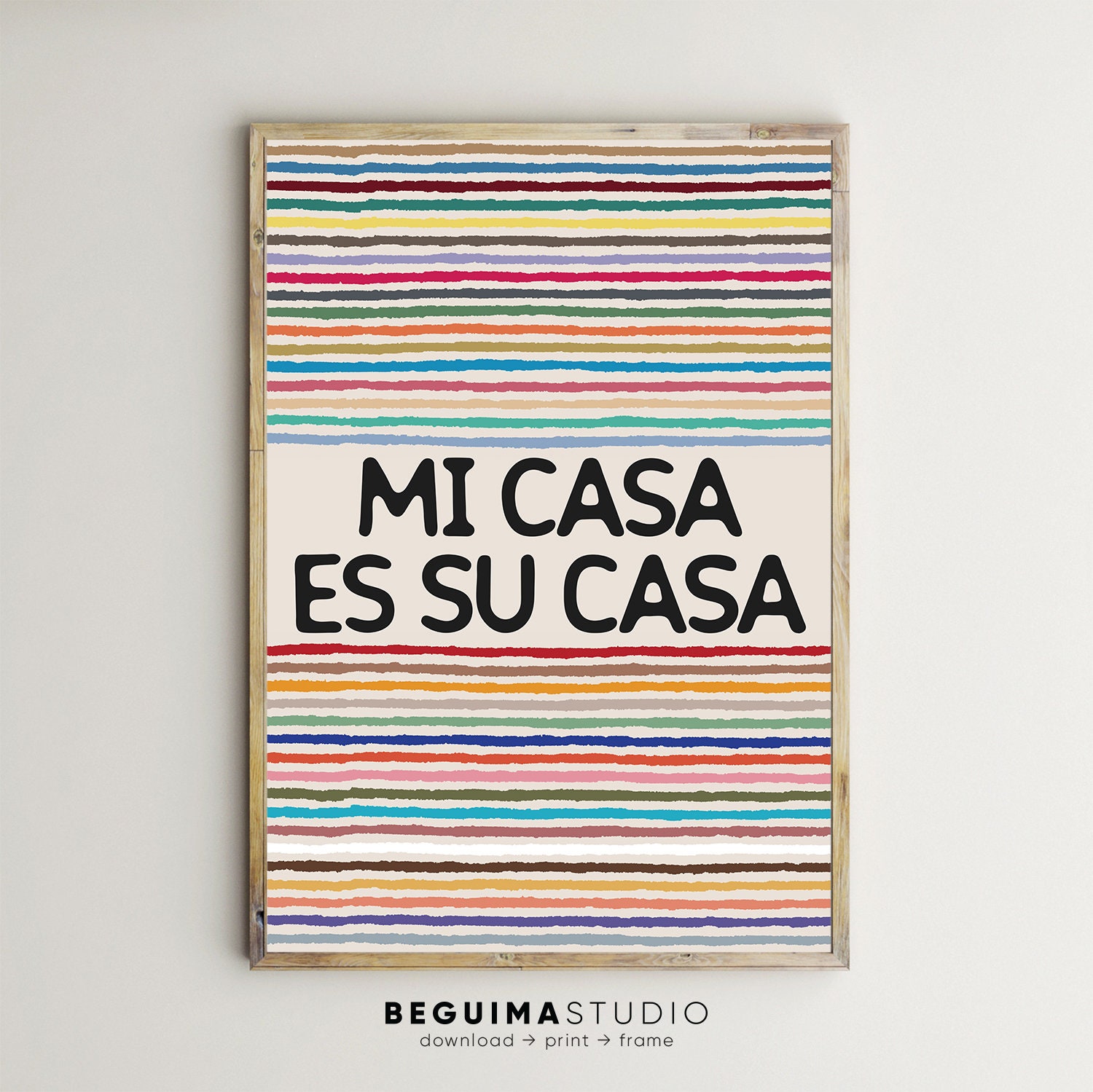 Mi Casa Es Su Casa,Be My Guest,Spanish Inspiring Quote Home Decor Welcome Print Entryway Wall Art Printable Colorful Poster Digital Download