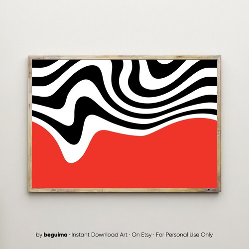 Pink Red Abstract Wall Art Prints Poster Colorful Printable - Etsy