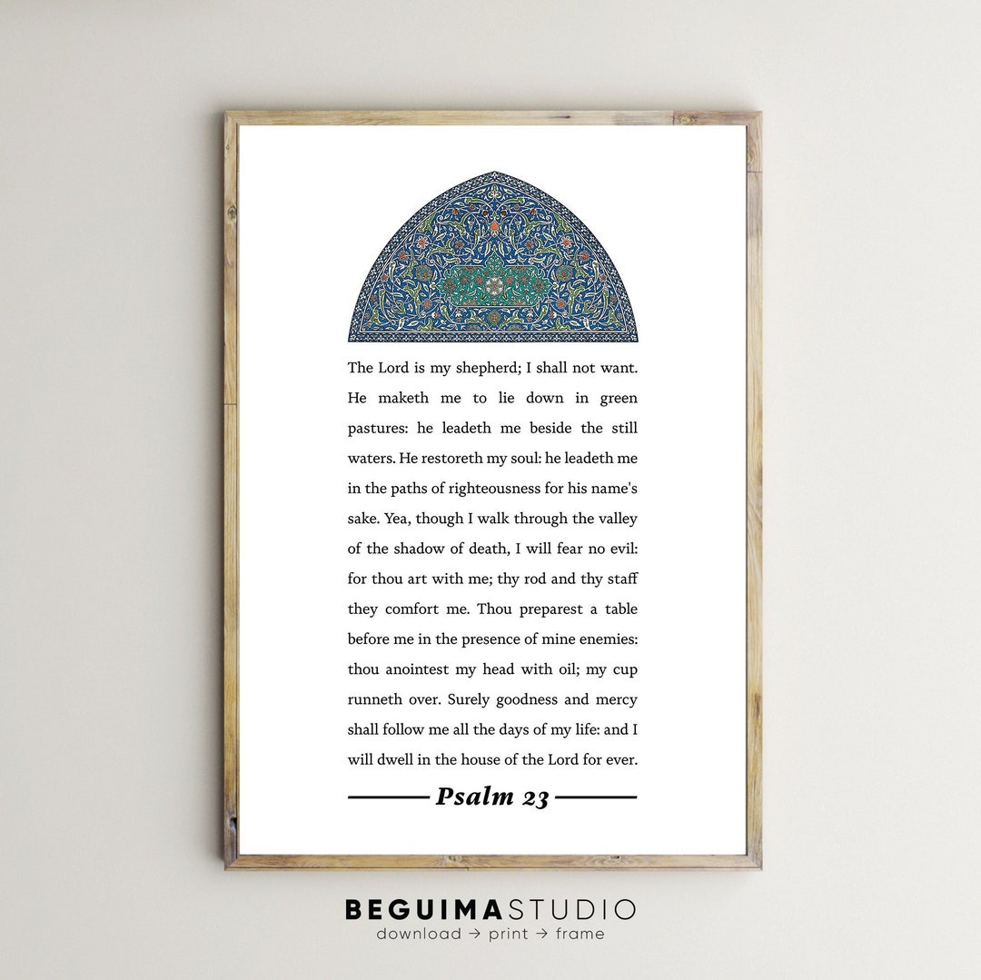 The Lord is My Shepherd,psalm 23,king James Version,bible Verse Print