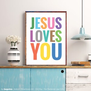 Jesus Loves You,christian Print,bible Verse,kids,printable Wall Art ...