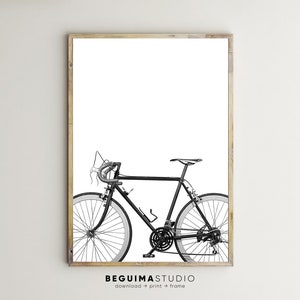 Grafika rowerowa, Sztuka ścienna z rowerem, Zdjęcie roweru, Grafika ścienna do druku, Rower zabytkowy, Stary rower, Rower retro, Fotografia czarno-biała, Zdjęcie roweru, Pobierz