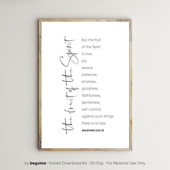Fruit Of The Spirit,Bible Verse,Prints,Christian,Scripture,Printable,Wall Art,Galatians 5:22-23,Poster,Inspirational,Quotes,Digital,Download