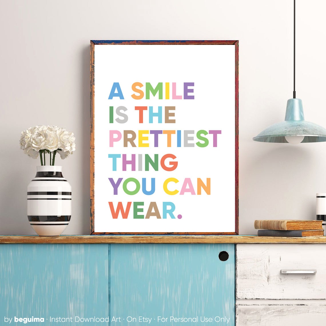 A Smile is the Prettiest Thing You Can Wear,quotes for Kids,inspirational  Print,printable Wall Art,classroom Decor,teacher,toddler,poster - Etsy, image size:1140x1140