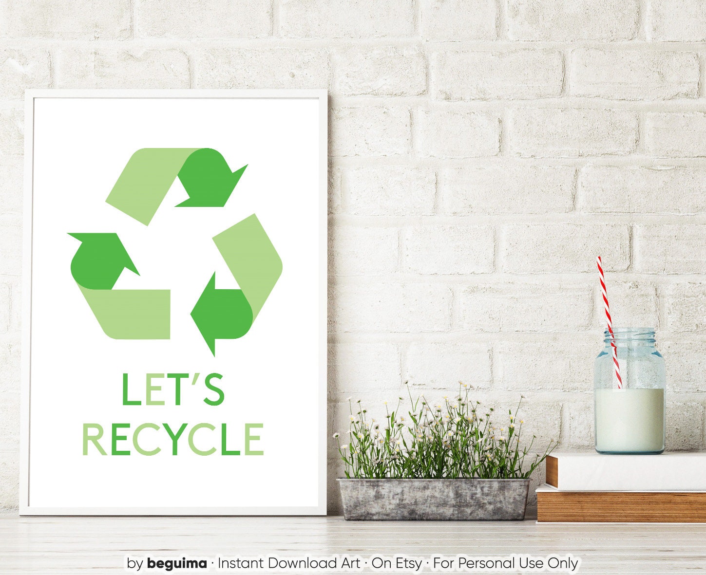 Recycle Signs Fun Recycling Sign,recycle Prints,recycling Poster,recycling Symbol,wall ...