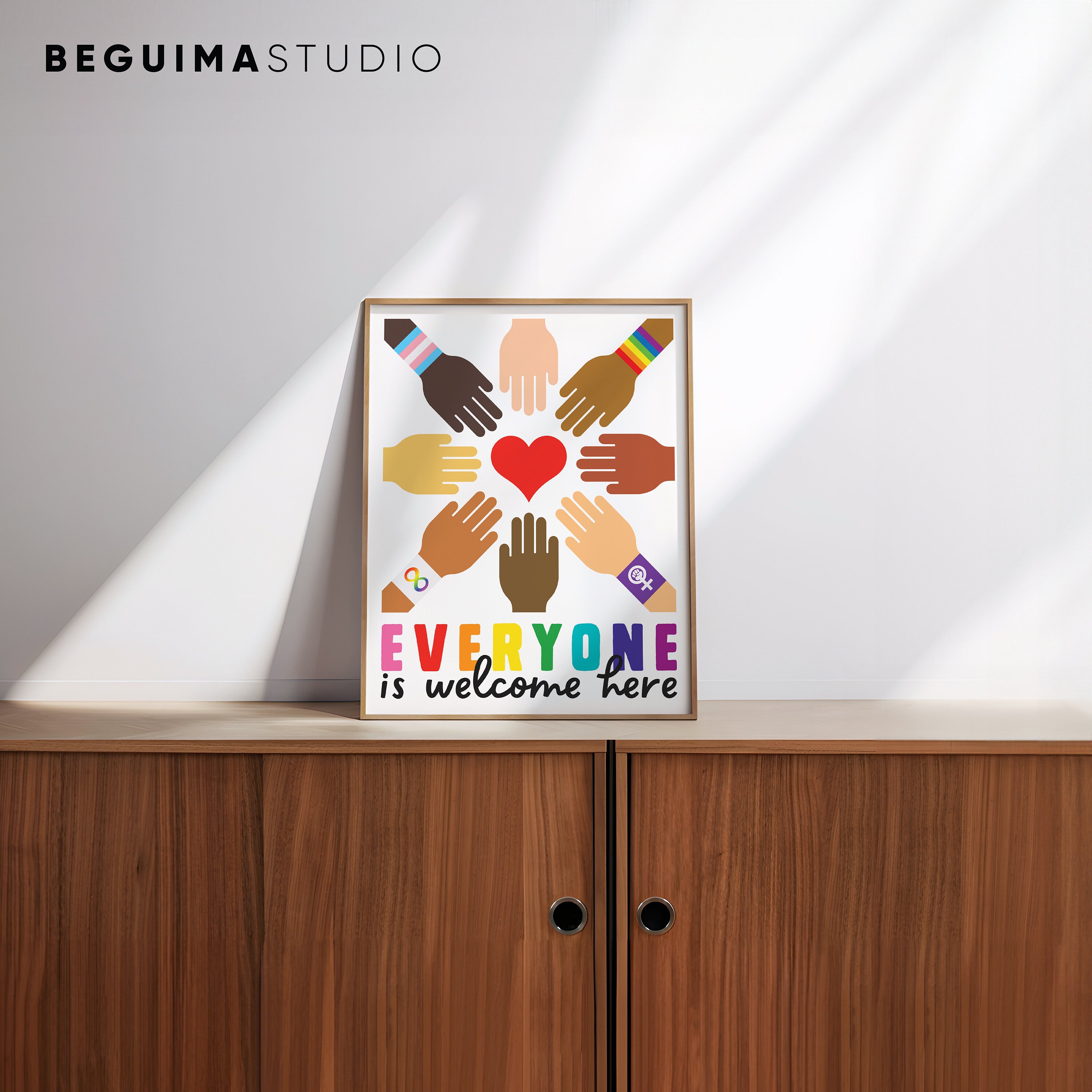 Everyone is Welcome Here,equality Prints,diversity,classroom Decor
