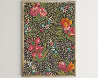 Blumen Wandkunst, Blumendruck, Blumenmotiv, Vintage, Bunt, Poster, Bauernhausdekor, bedruckbar, Antikes Papier, rustikal, ästhetisch, digitaler Download