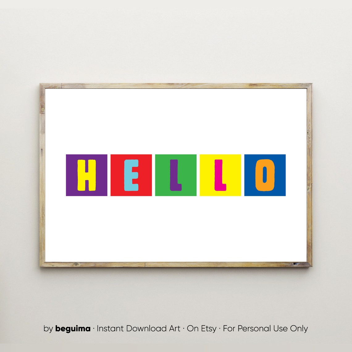Hello Poster Hello Wall Art Entrway Art Classroom Decor Etsy