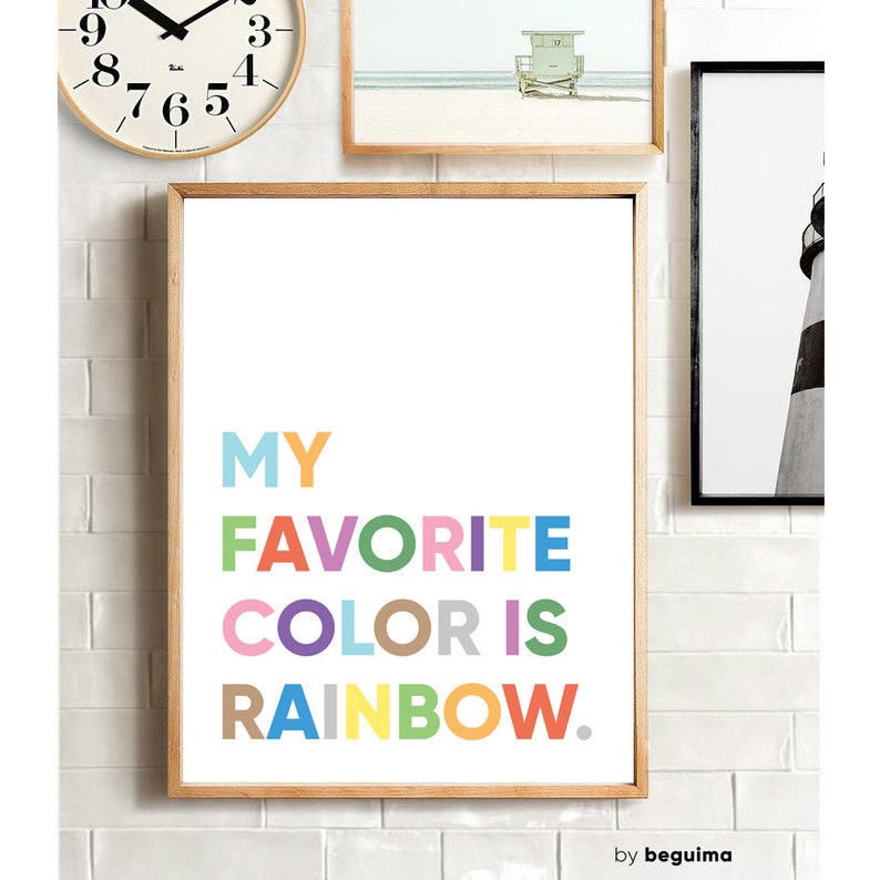 Il mio colore preferito è arcobaleno stampa di virgolette Etsy