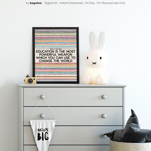 Nelson Mandela Inspirational Quotes Classroom Decor Teacher Prints Kids Educational Wall Art School Diversity Posters Digital Download image 7