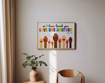 Love One Another,bible Verse for Kids,toddler Christian Print