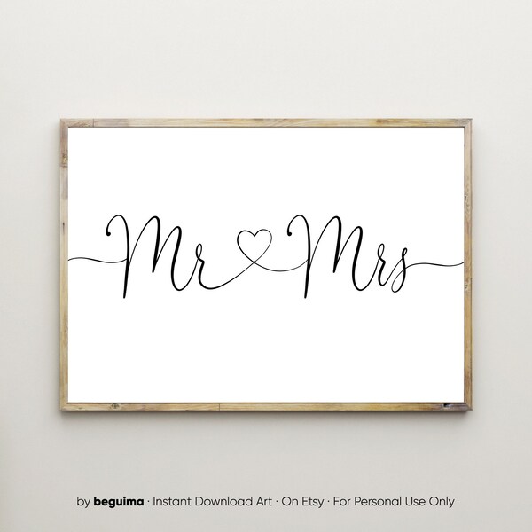 Mr and Mrs Printable - Etsy