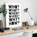 Who,what,when,where,why,how,five Ws,questions,query,educational Prints ...