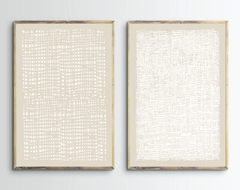 Abstract,Prints,Wall Art,Set Of 2,Beige,Creme,White,Neutral,Modern,Printable,Posters,Living Room,Abstract Decor,Mid Century,Diptych,Download
