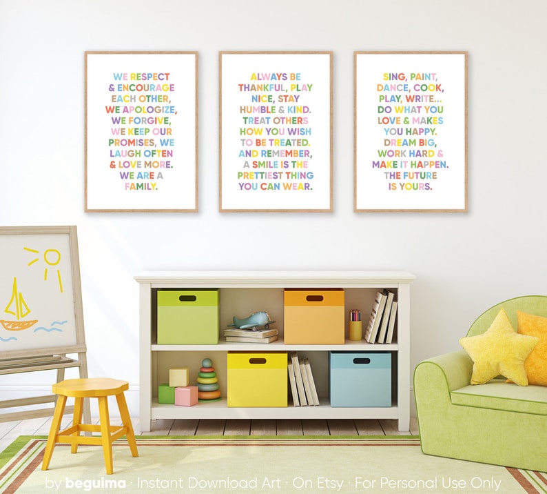 Classroom Decor teacher Prints inspirational Quotes For Kids set Of 3 