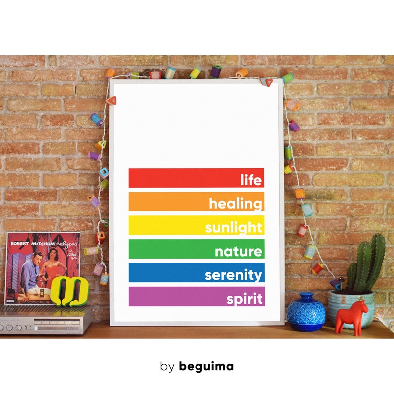 Regenbogen-Wand-Kunst Regenbogen-Druck Regenbogen Farben ...