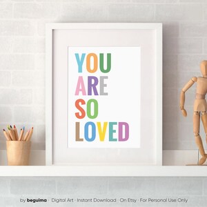 You Are so Loved,nursery Wall Art Toddler Prints Quotes for Kids ...