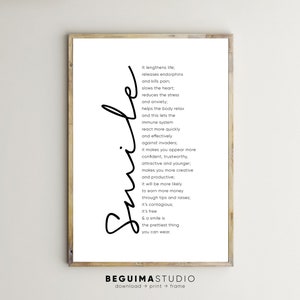 Funny Quotes Inspirational Smile Benefits Prints Dentist Wall Art Dental Clinic Decor Printable Motivational Text Posters Digital Download