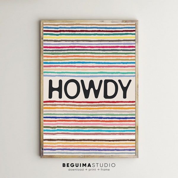 Howdy Prints,Hello Posters,Hi Wall Art,Welcome Signs,Printable,Entryway Decor,Multicolor,Colorful,Aesthetic,Home Decoration,Digital Download