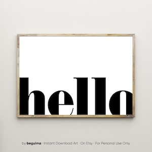 Hello Prints,Hello Wall Art,Hi Posters,Printable Wall Art,Welcome,Entryway,Signs,Wall Decor,Minimalist,Modern,Horizontal,Digital Download