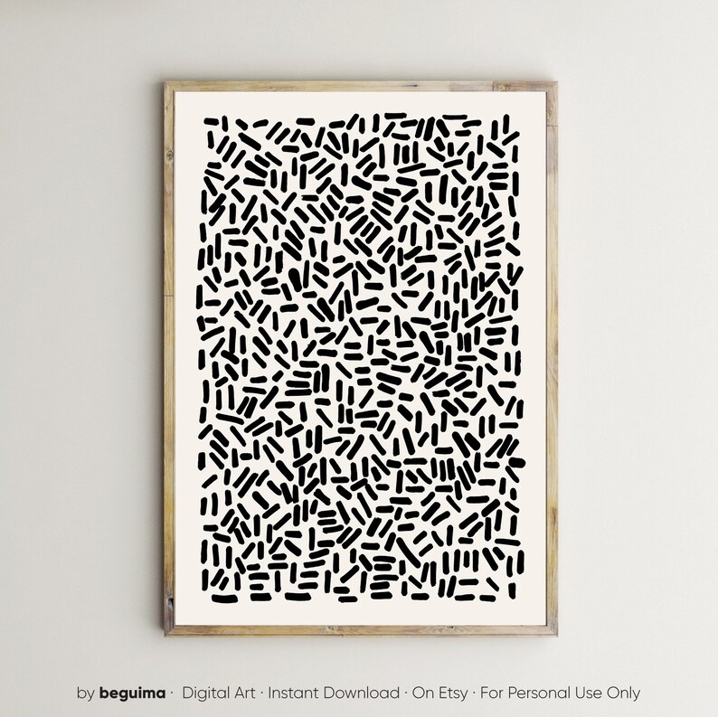 Abstract Printable Wall Art Black and White Modern Aesthetic Etsy