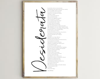 Desiderata Prints,Max Ehrmann Poem,Printable Wall Art,Poster,Home Decor,Inspirational Words,Motivational Quotes,Literature,Digital Download