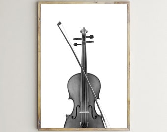 Violin Print,Music Wall Art,Stringed Instrument,Violin Poster,Printable Wall Art,Black & White,Picture,Photography,Decor,Digital,Download