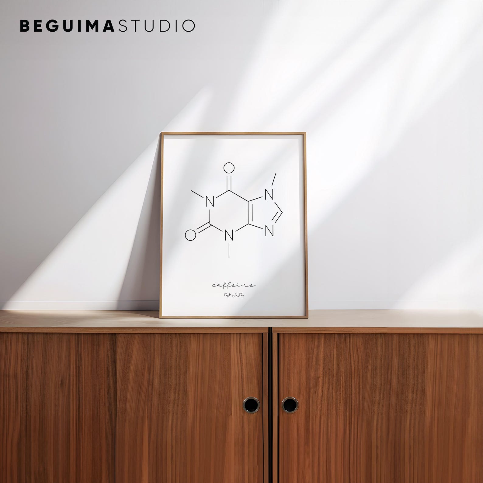 Coffee Prints Caffeine Molecule Office Wall Art Molecular Structure ...