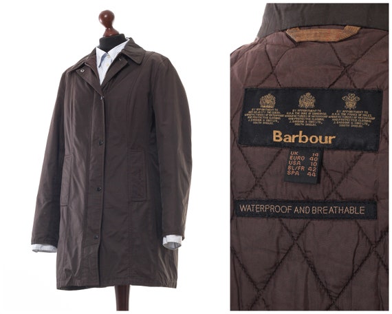 Women's BARBOUR Twill Belsay Coat Jacket Shell Bro