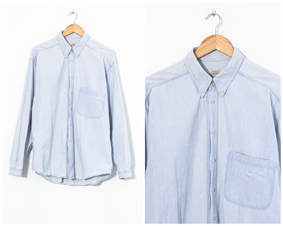 90s Vintage Mens ARMANI JEANS Denim Shirt Long Sle