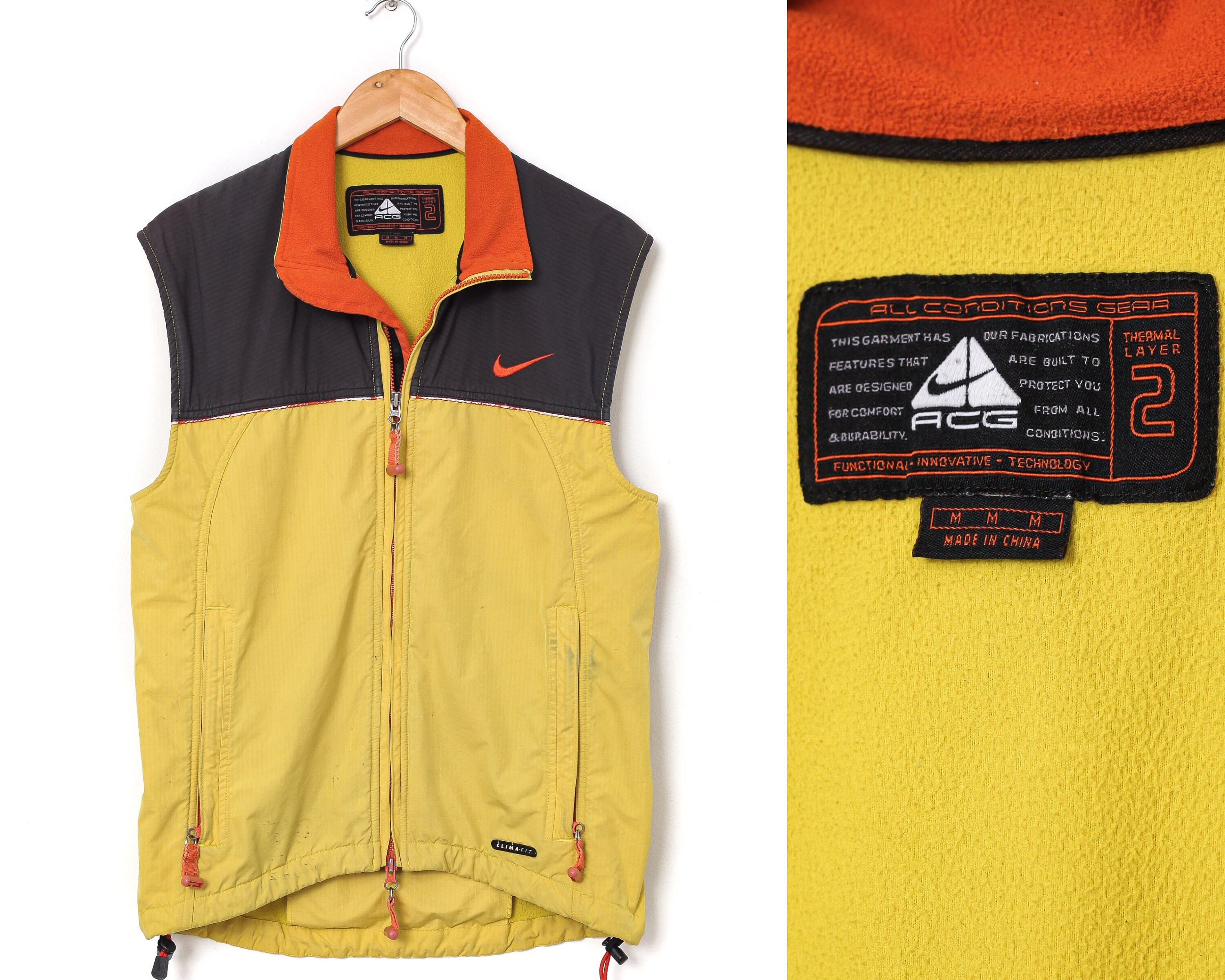90s Vintage Mens NIKE ACG Vest Nylon Fleece Gilet Size M - Etsy Denmark