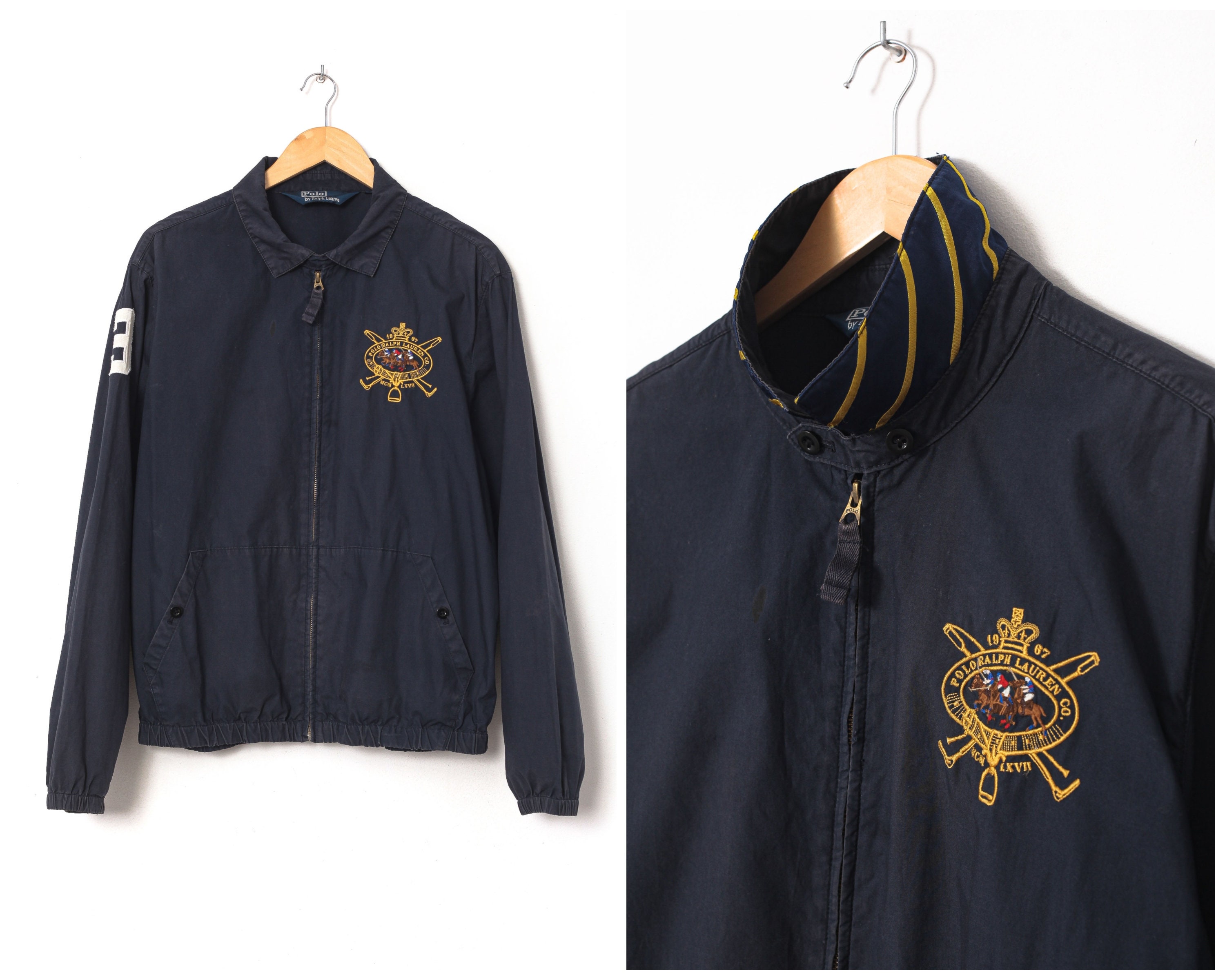 Vintage Mens POLO RALPH LAUREN Harrington Jacket Black Size L | Etsy