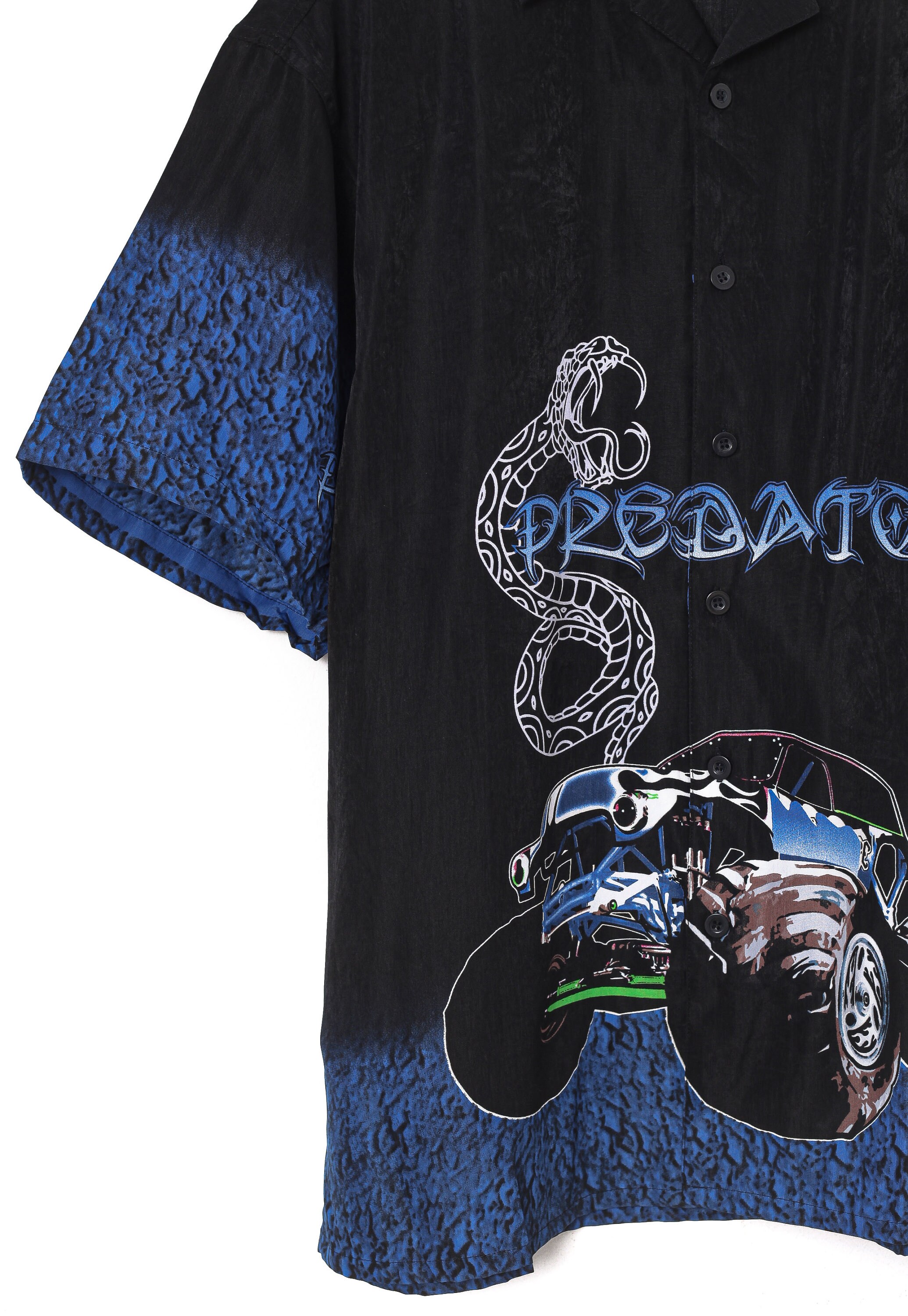 Vintage Mens Graphic Shirt Short Sleeve Black Blue Size L Etsy