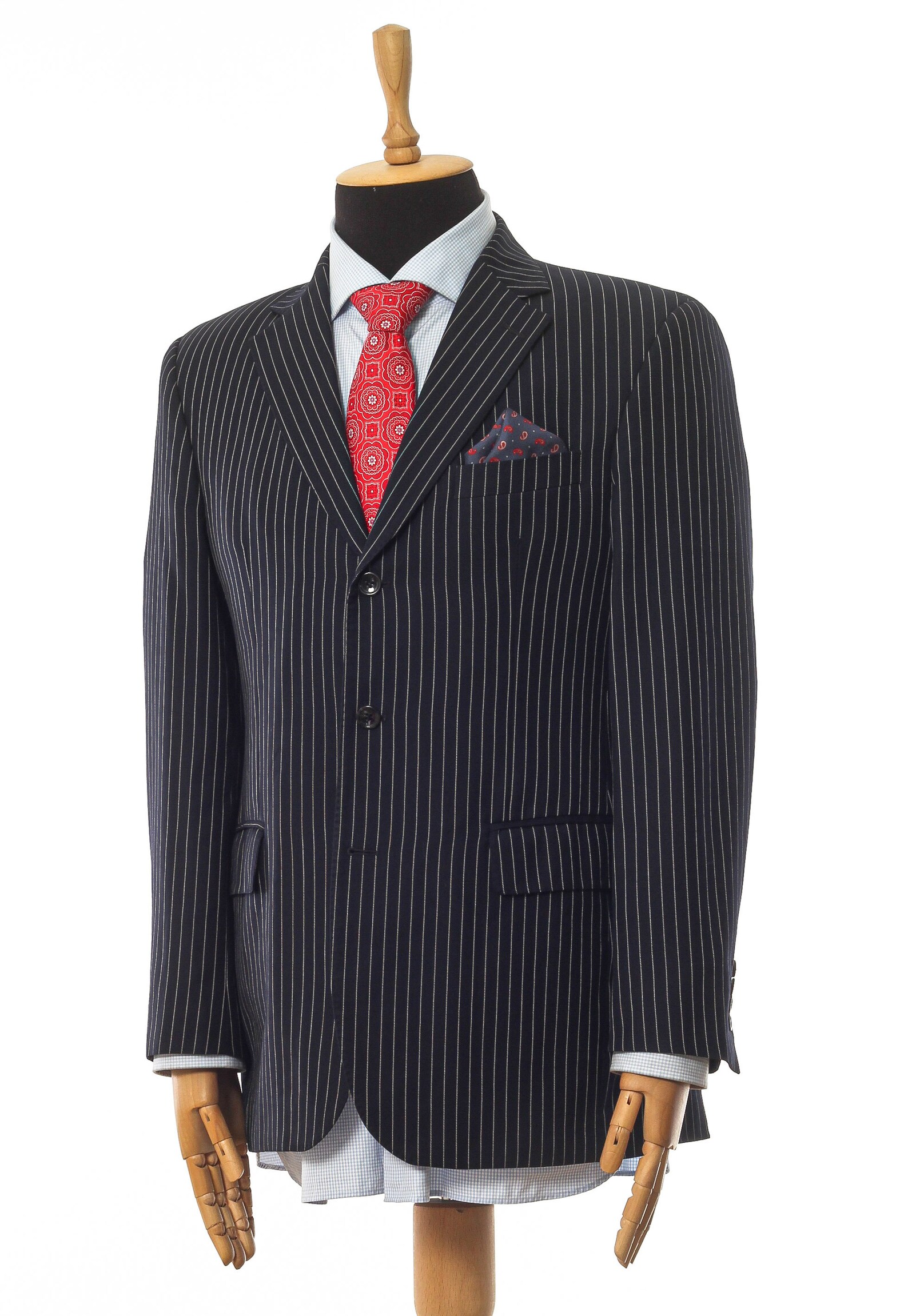 Mens CHRISTIAN DIOR Blazer Coat Jacket Wool Striped Navy Blue Etsy