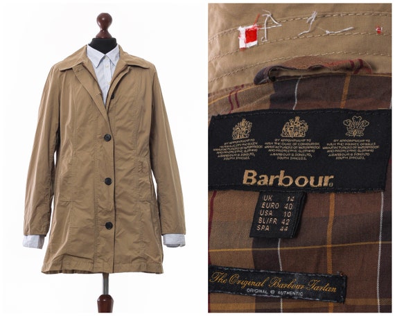 Women's BARBOUR Gaberdine Belsay Coat Jacket Beige
