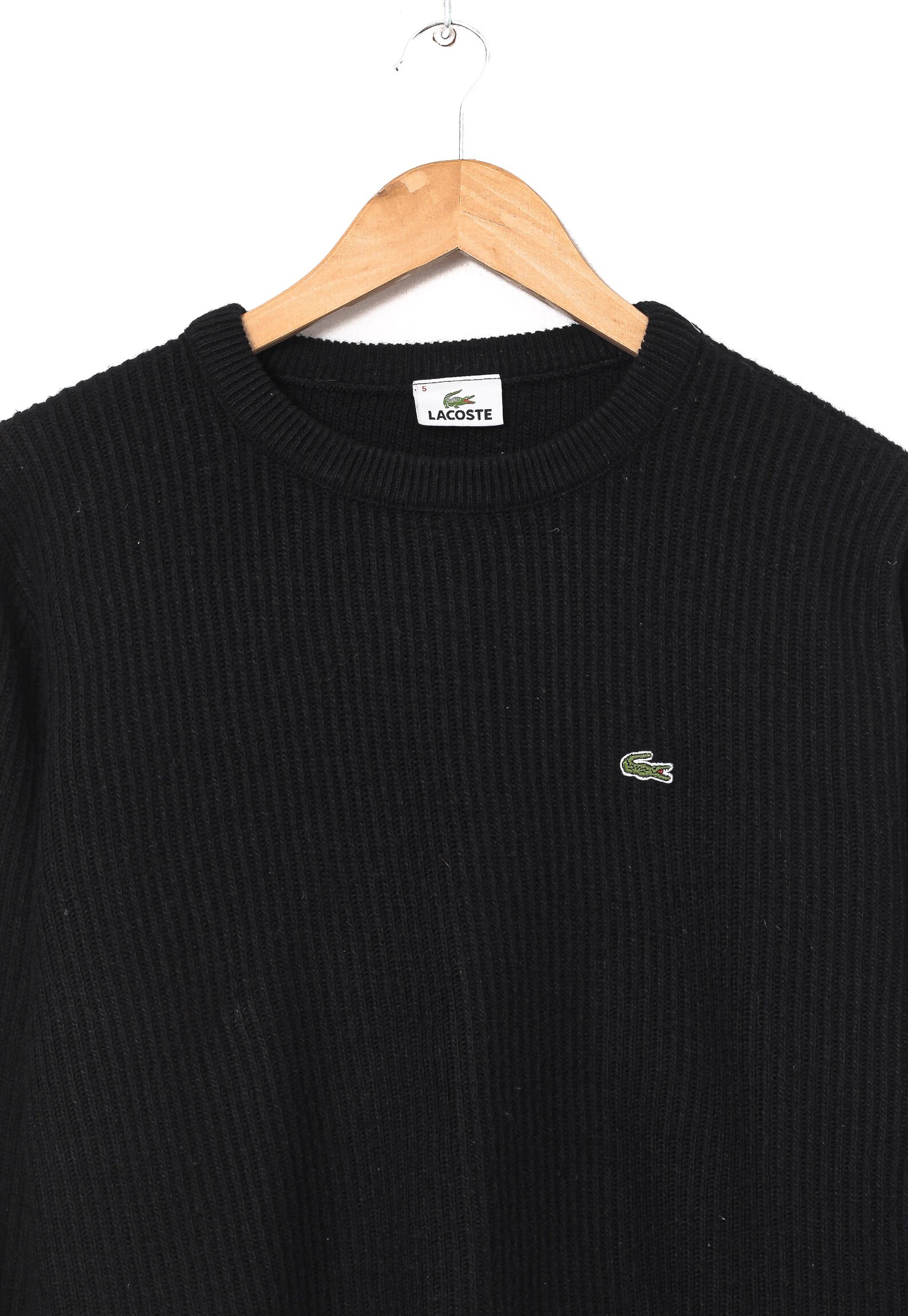 90s Vintage Mens LACOSTE Sweater Jumper Knitted Black Size L Etsy