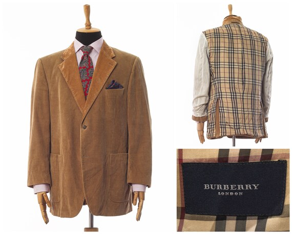 Mens BURBERRY Blazer Coat Jacket Corduroy Cotton B