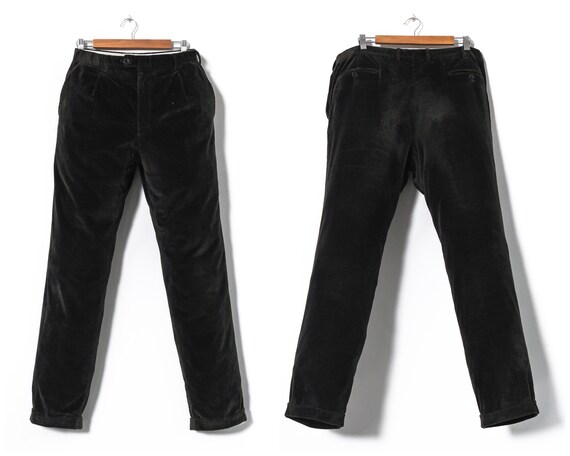 Vintage Mens BRIONI Corduroy Pants Green Size 36