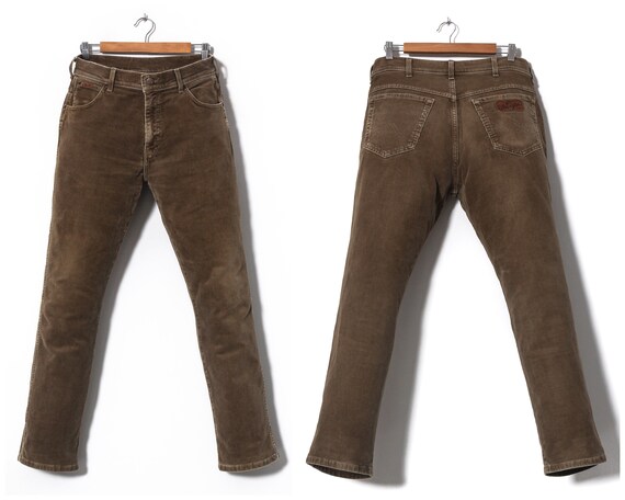 90s Vintage Mens WRANGLER Corduroy Pants Brown Siz