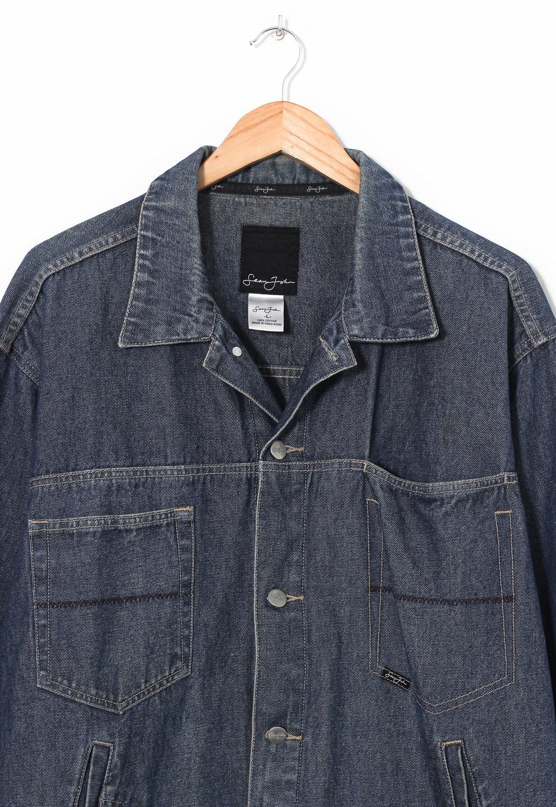 Vintage Mens SEAN JOHN Jeans Denim Jacket Coat Size L | Etsy