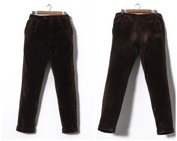Vintage Mens BRIONI Corduroy Pants Trousers Brown
