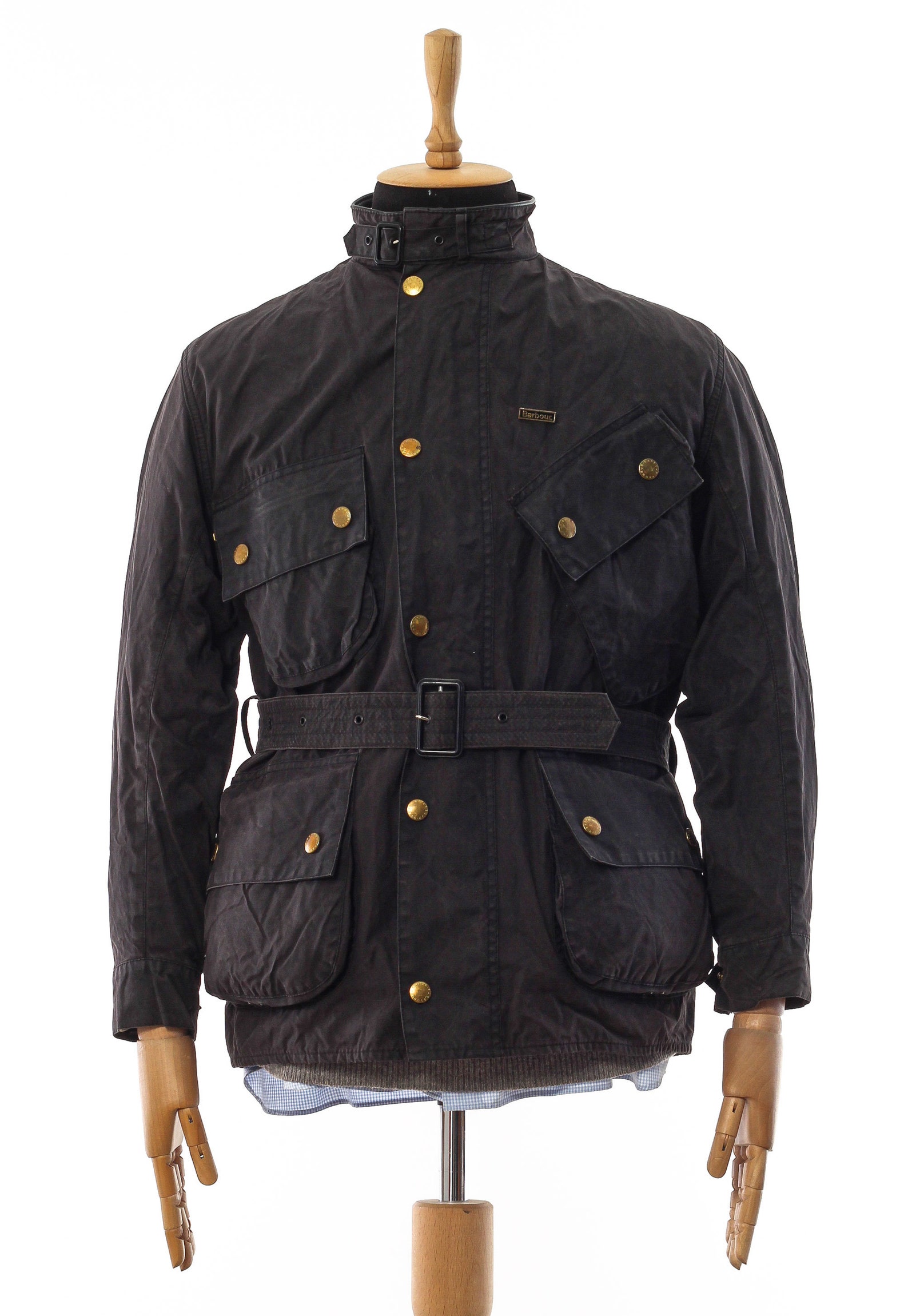 Mens BARBOUR Beacon Jacket Motorcycle Wax Waxed Coat Black Etsy